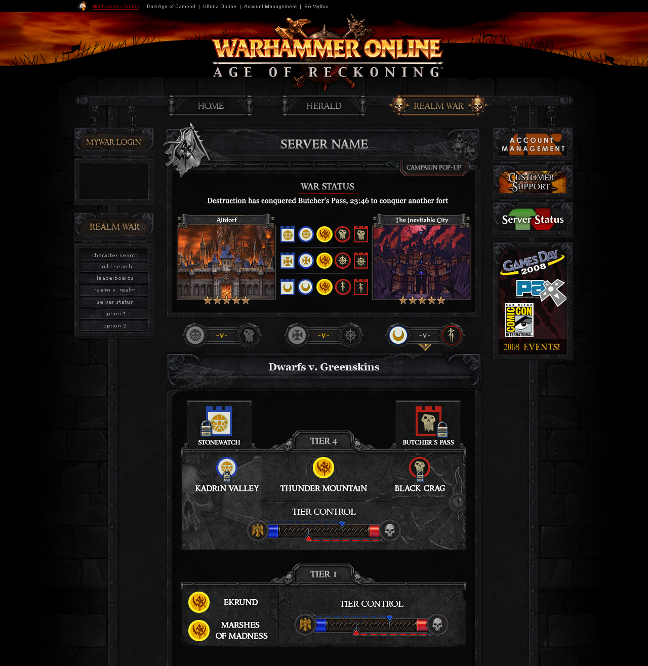 Warhammer Online - Launch Site - Realm War RVR
