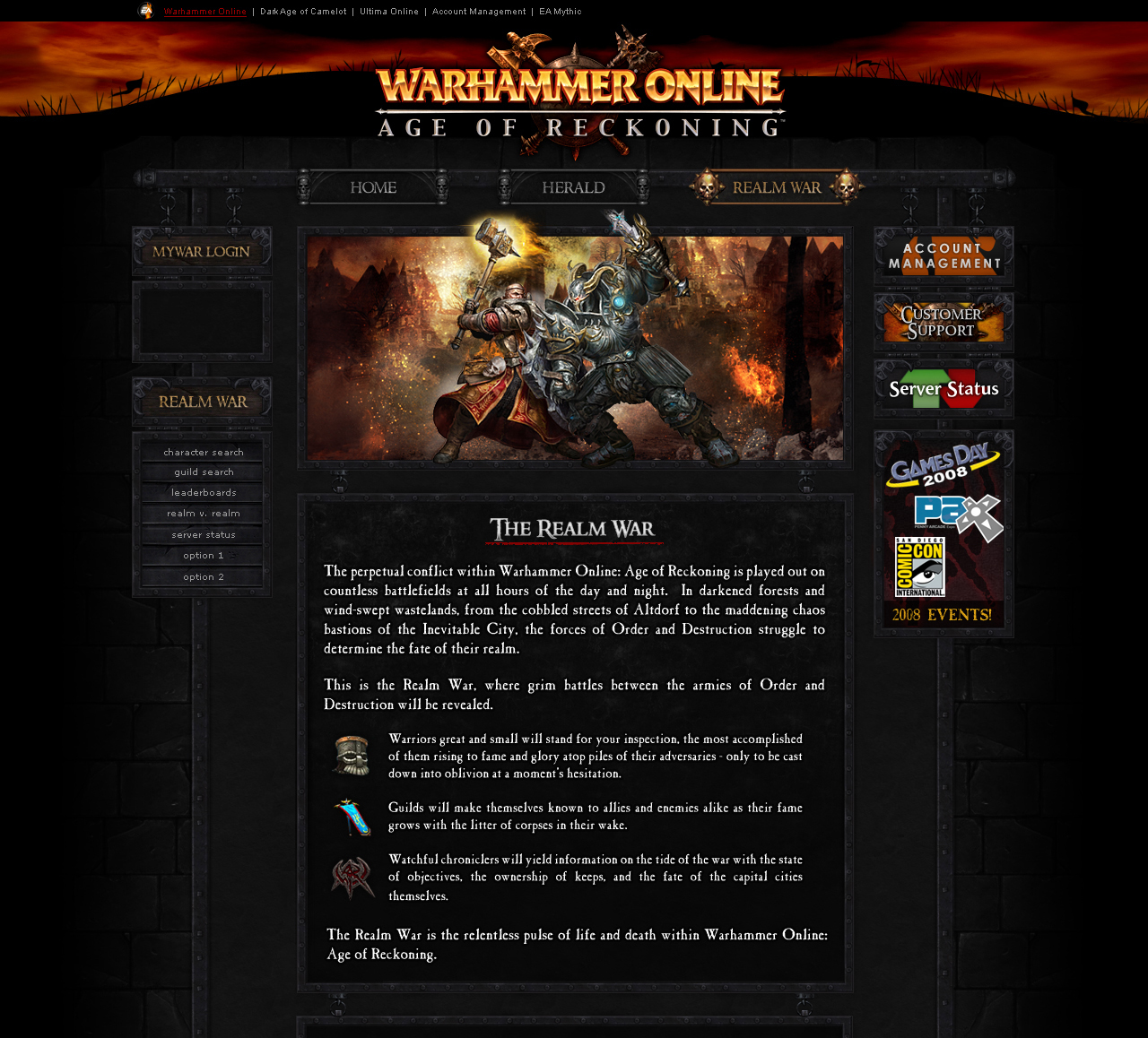 Warhammer Online - Launch Site - Realm War Welcome