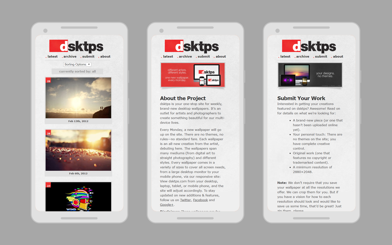 dsktps - responsive layout