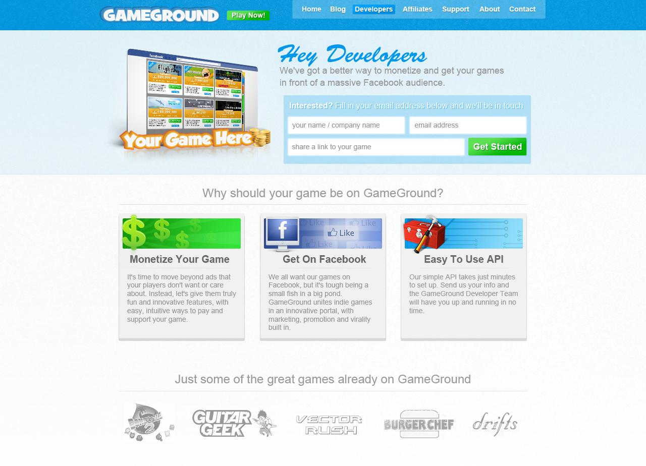 GameGround - Website - Developers