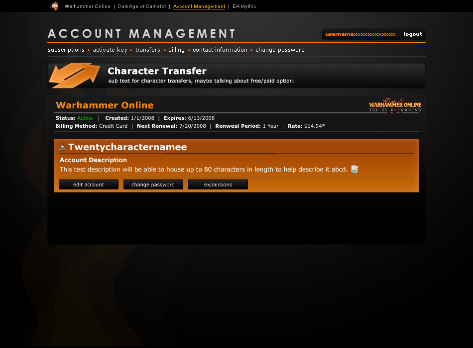 EA Mythic Account Management - Backend