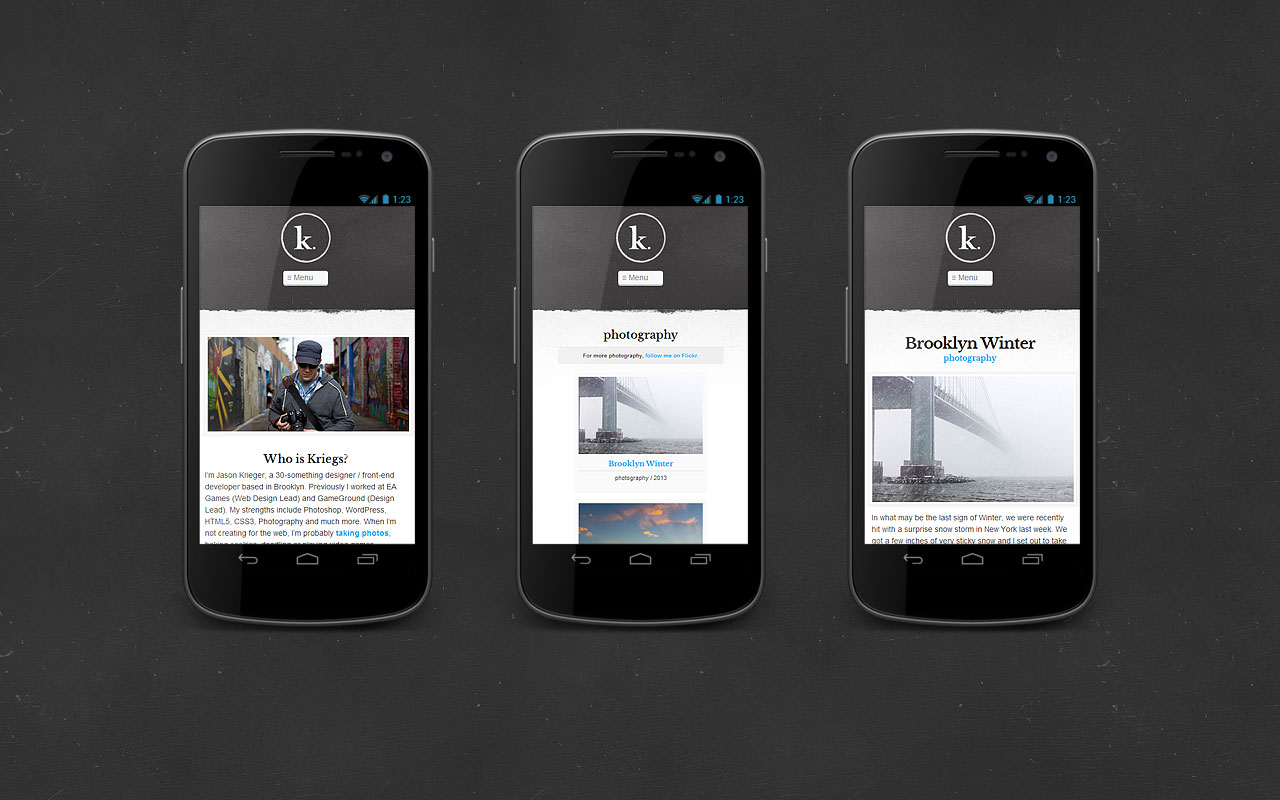 Kriegs.net - 2013: Mobile View
