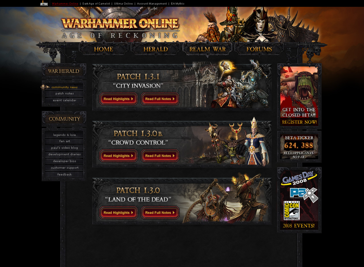 Warhammer Online - Design Refresh - Patch Notes Listing