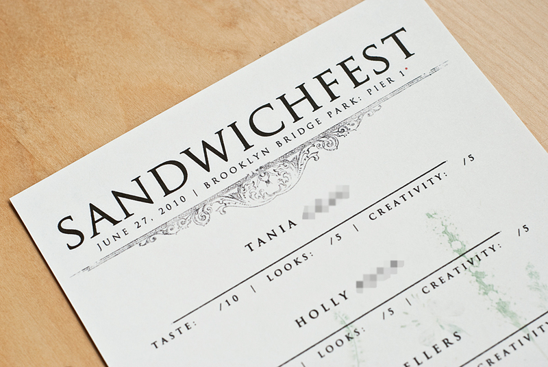 Scorecard: Sandwichfest (final)