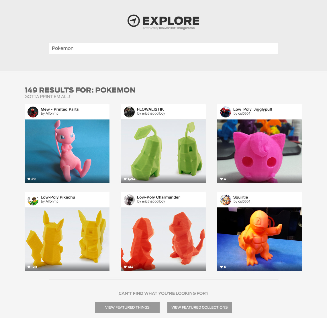 MakerBot Explore - Search Results